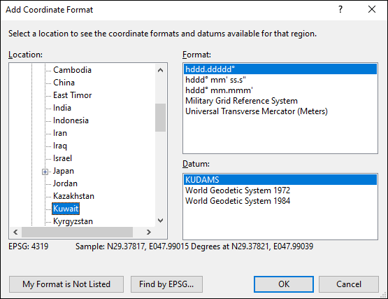 ExpertGPS is a batch coordinate converter for Kuwaiti GPS, GIS, and CAD coordinate formats.
