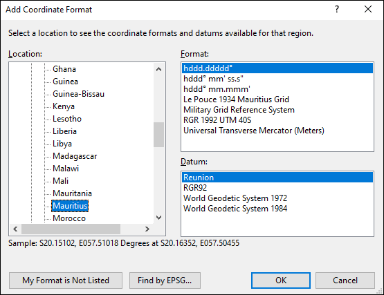 ExpertGPS is a batch coordinate converter for Mauritian GPS, GIS, and CAD coordinate formats.