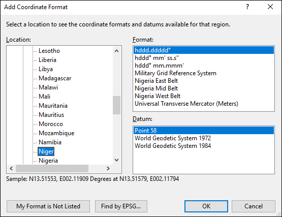 ExpertGPS is a batch coordinate converter for Nigerien GPS, GIS, and CAD coordinate formats.