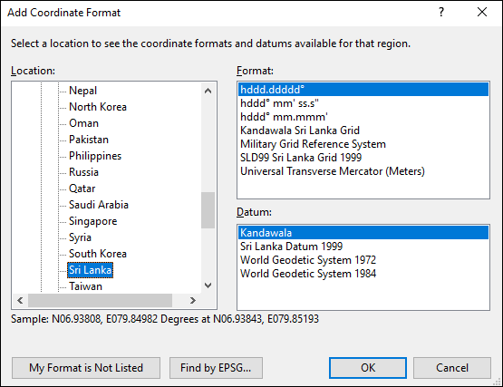 ExpertGPS is a batch coordinate converter for Sri Lankan GPS, GIS, and CAD coordinate formats.