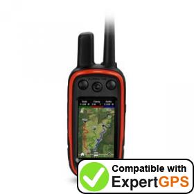 Download data from your Garmin Alpha 100 with ExpertGPS Download your Garmin Alpha 100 waypoints and tracklogs and create maps with ExpertGPS