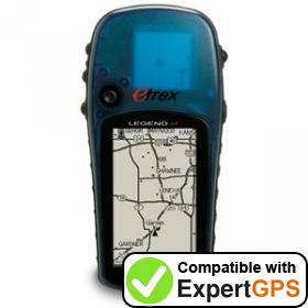 Download data from your Garmin eTrex Legend H with ExpertGPS Download your Garmin eTrex Legend H waypoints and tracklogs and create maps with ExpertGPS