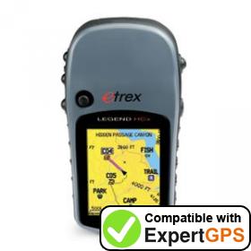 Download data from your Garmin eTrex Legend HCx with ExpertGPS Download your Garmin eTrex Legend HCx waypoints and tracklogs and create maps with ExpertGPS