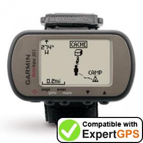 Download data from your Garmin Foretrex 301 with ExpertGPS Download your Garmin Foretrex 301 waypoints and tracklogs and create maps with ExpertGPS