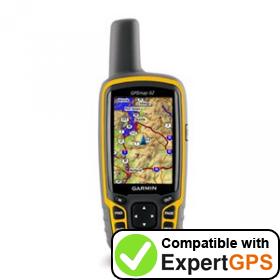 Download data from your Garmin GPSMAP 62 with ExpertGPS Download your Garmin GPSMAP 62 waypoints and tracklogs and create maps with ExpertGPS