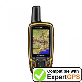 Download data from your Garmin GPSMAP 64 with ExpertGPS Download your Garmin GPSMAP 64 waypoints and tracklogs and create maps with ExpertGPS