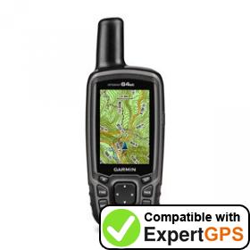 Download data from your Garmin GPSMAP 64st with ExpertGPS Download your Garmin GPSMAP 64st waypoints and tracklogs and create maps with ExpertGPS