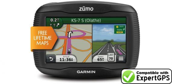 Download data from your Garmin zumo 390LM with ExpertGPS Download your Garmin zumo 390LM waypoints and tracklogs and create maps with ExpertGPS