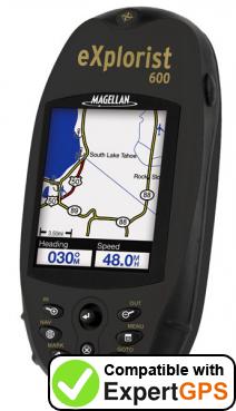 Download data from your Magellan eXplorist 600 with ExpertGPS Download your Magellan eXplorist 600 waypoints and tracklogs and create maps with ExpertGPS