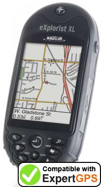 Download data from your Magellan eXplorist XL with ExpertGPS Download your Magellan eXplorist XL waypoints and tracklogs and create maps with ExpertGPS