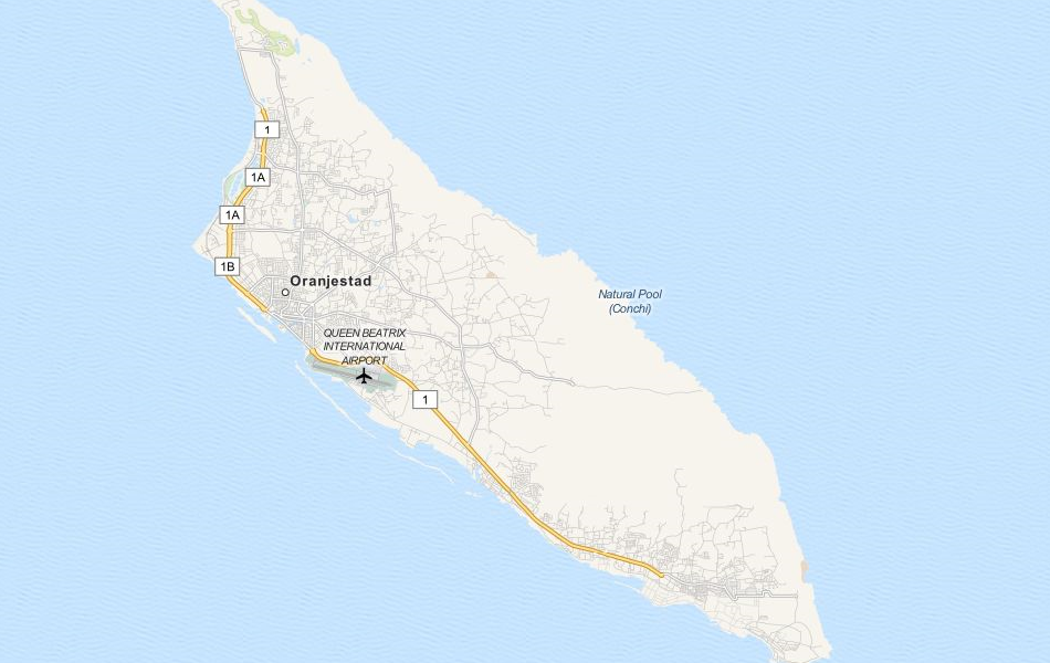 Map of Aruba in ExpertGPS GPS Mapping Software