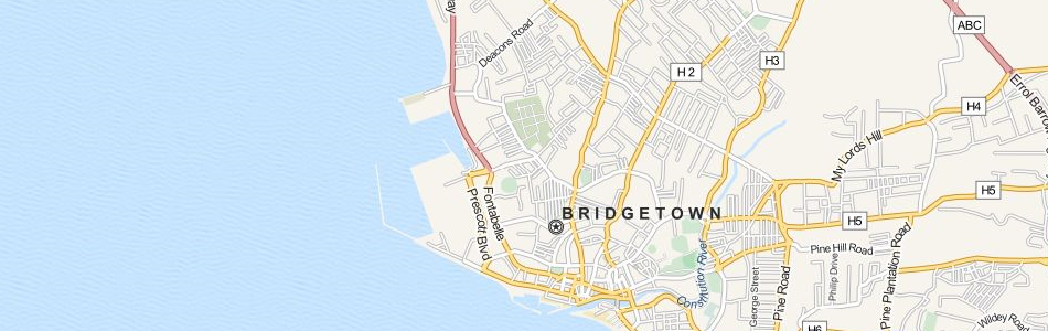 Map of Barbados in ExpertGPS GPS Mapping Software