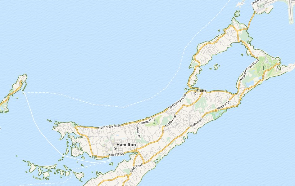 Map of Bermuda in ExpertGPS GPS Mapping Software