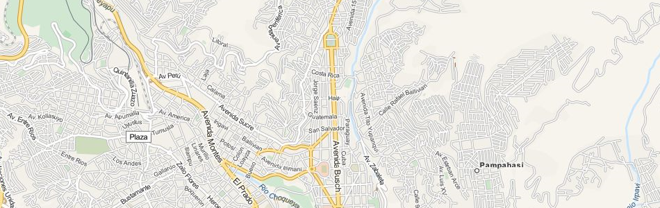 Map of Bolivia in ExpertGPS GPS Mapping Software
