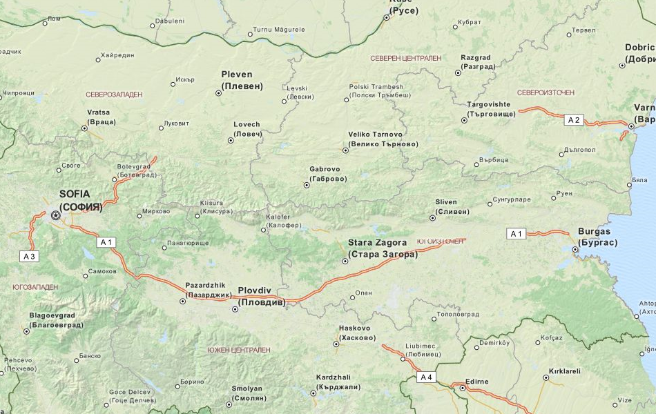 Map of Bulgaria in ExpertGPS GPS Mapping Software