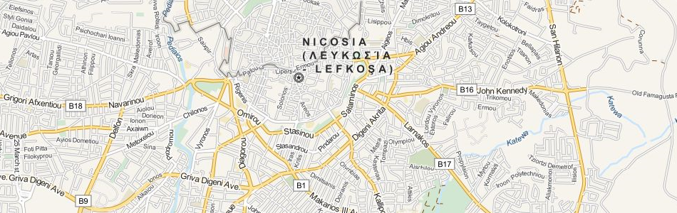 Map of Cyprus in ExpertGPS GPS Mapping Software