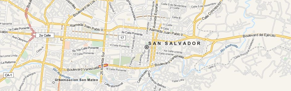 Map of El Salvador in ExpertGPS GPS Mapping Software
