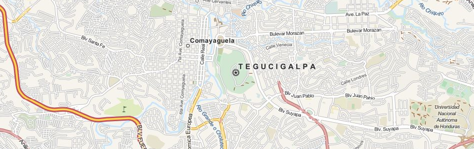 Map of Honduras in ExpertGPS GPS Mapping Software
