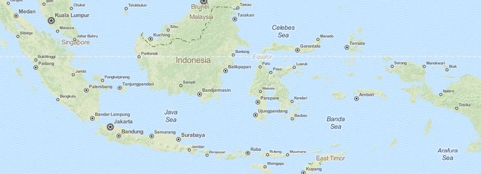 Map of Indonesia in ExpertGPS GPS Mapping Software