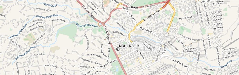Map of Kenya in ExpertGPS GPS Mapping Software