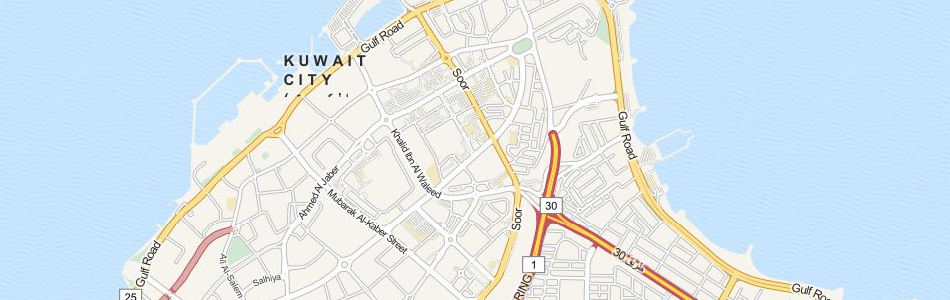 Map of Kuwait in ExpertGPS GPS Mapping Software