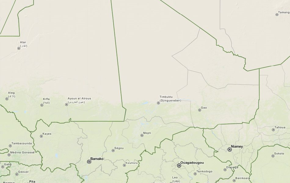 Map of Mali in ExpertGPS GPS Mapping Software