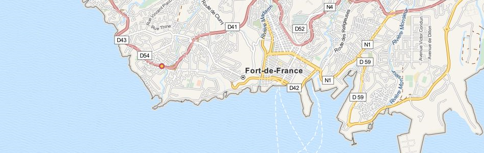 Map of Martinique in ExpertGPS GPS Mapping Software