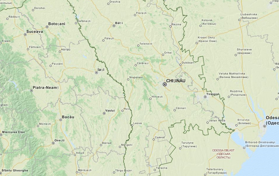 Map of Moldova in ExpertGPS GPS Mapping Software