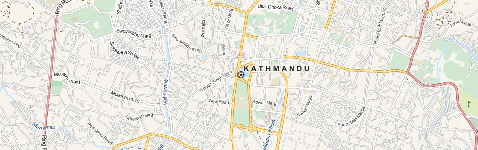 Map of Nepal in ExpertGPS GPS Mapping Software