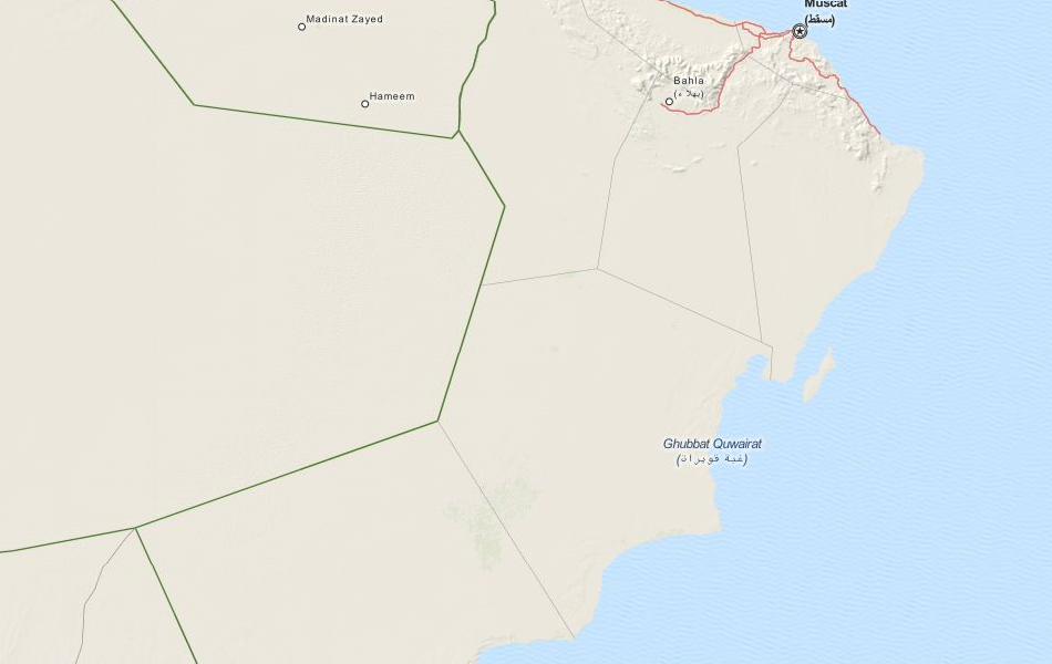 Map of Oman in ExpertGPS GPS Mapping Software