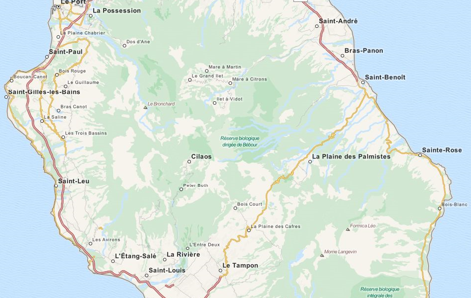 Map of Reunion in ExpertGPS GPS Mapping Software