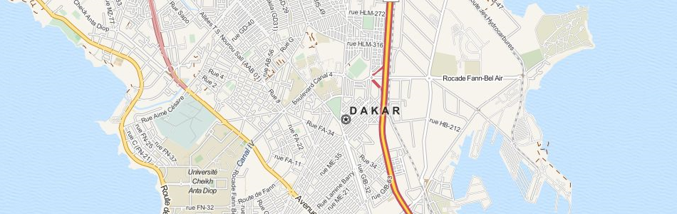 Map of Senegal in ExpertGPS GPS Mapping Software