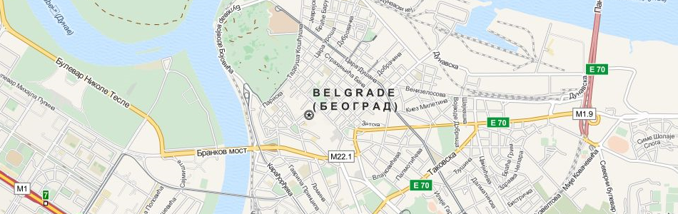 Map of Serbia in ExpertGPS GPS Mapping Software