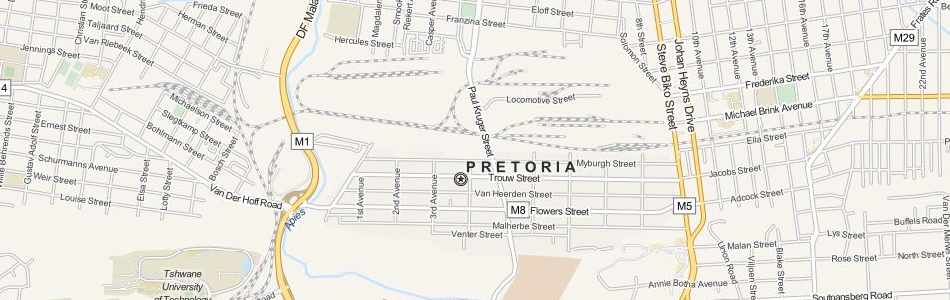 Map of South Africa in ExpertGPS GPS Mapping Software