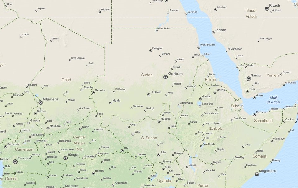 Map of Sudan in ExpertGPS GPS Mapping Software