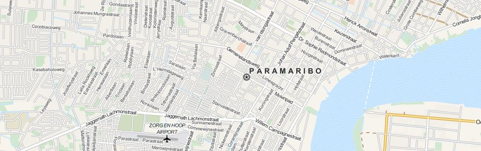 Map of Suriname in ExpertGPS GPS Mapping Software