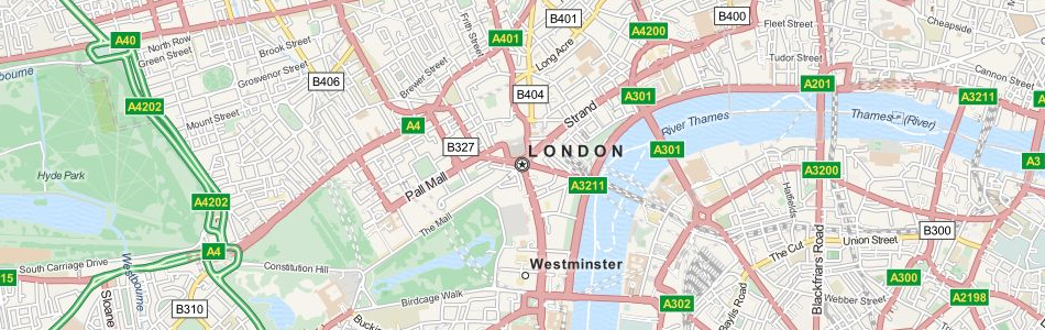 Map of United Kingdom in ExpertGPS GPS Mapping Software